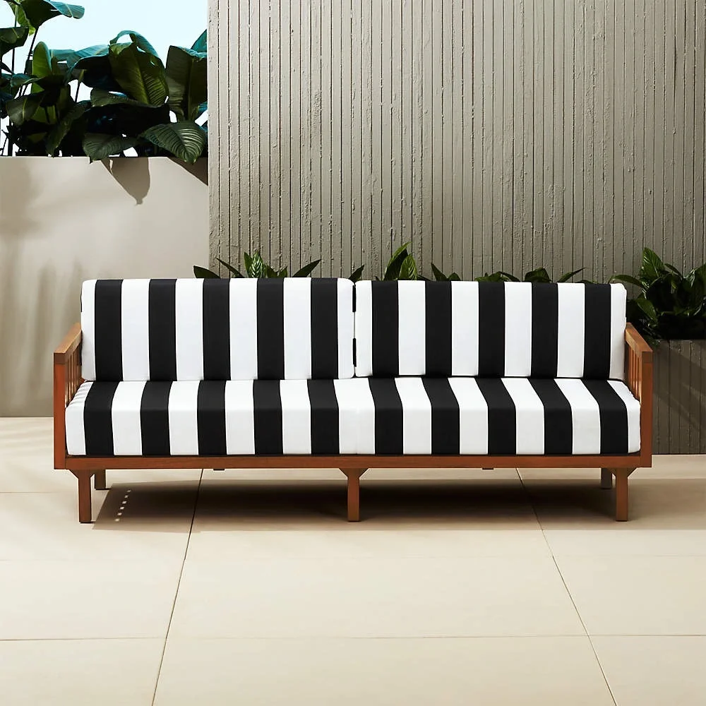 Luxury Home | Classic Black Outdoor Water Resistant Lumbar Throw Pillow Covers